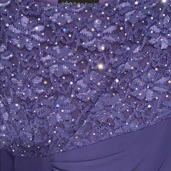 Cinched Waist Purple and Sequin Dress. - Picture 2 of 3